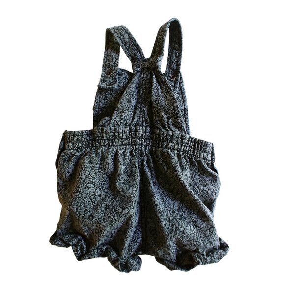 Joe Fresh Ruffle Floral Denim Bubble Shortalls 3-6 Months - Picture 6 of 7